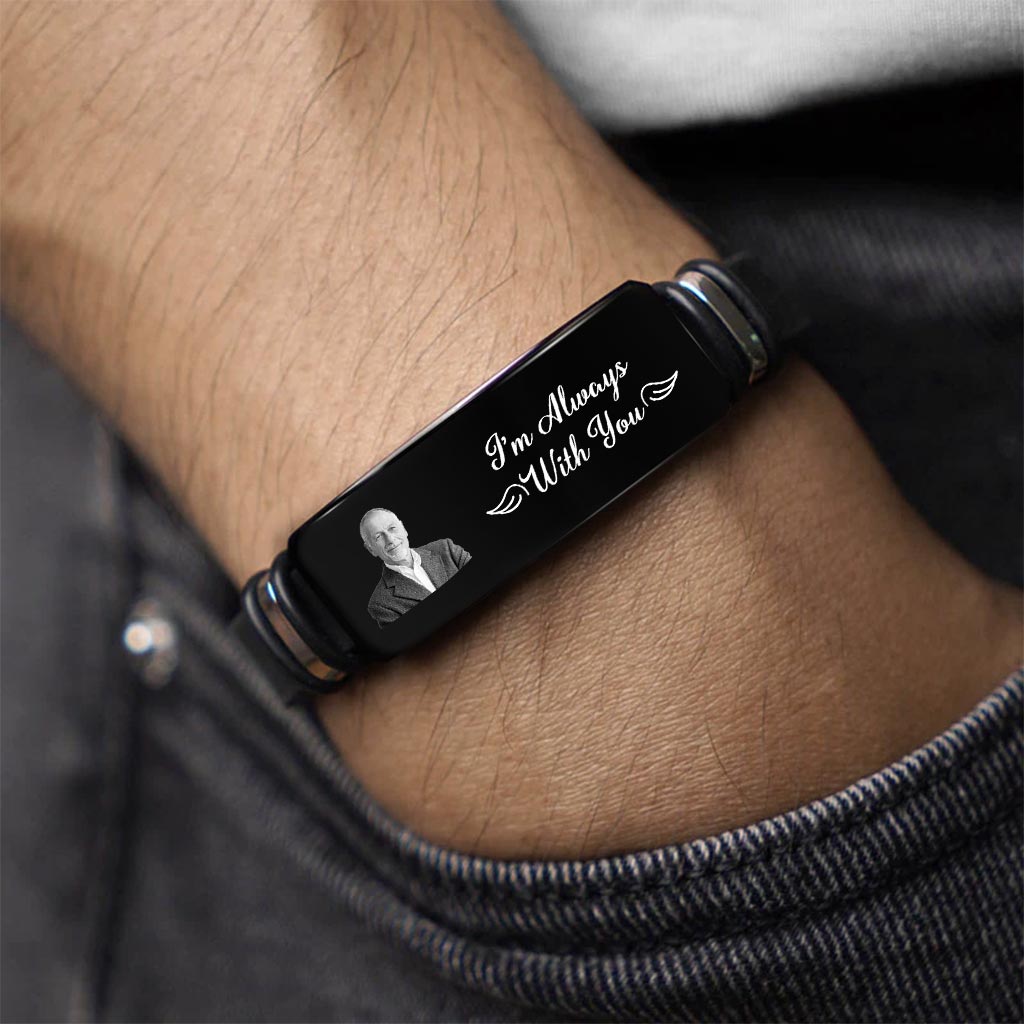 Personalized Memorial Silicone Bracelet - 'I'm Always With You' Photo Keepsake, Unique Sympathy Gift for Grandma
