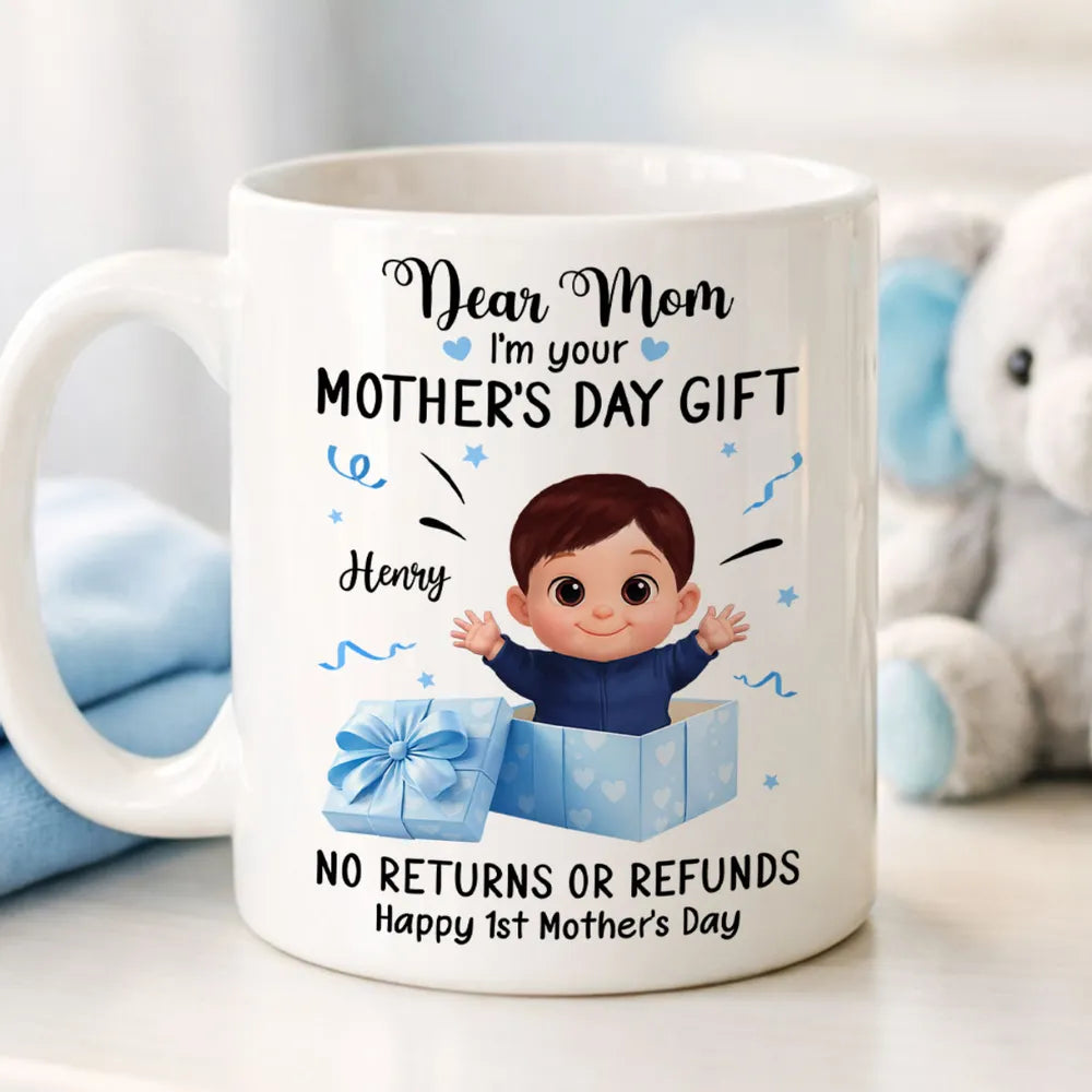 Personalized Ceramic Mug, Dear Mom I'm Your Mother's Day Gift Cute Baby in Gift Box, Unique Funny Gift for Mom