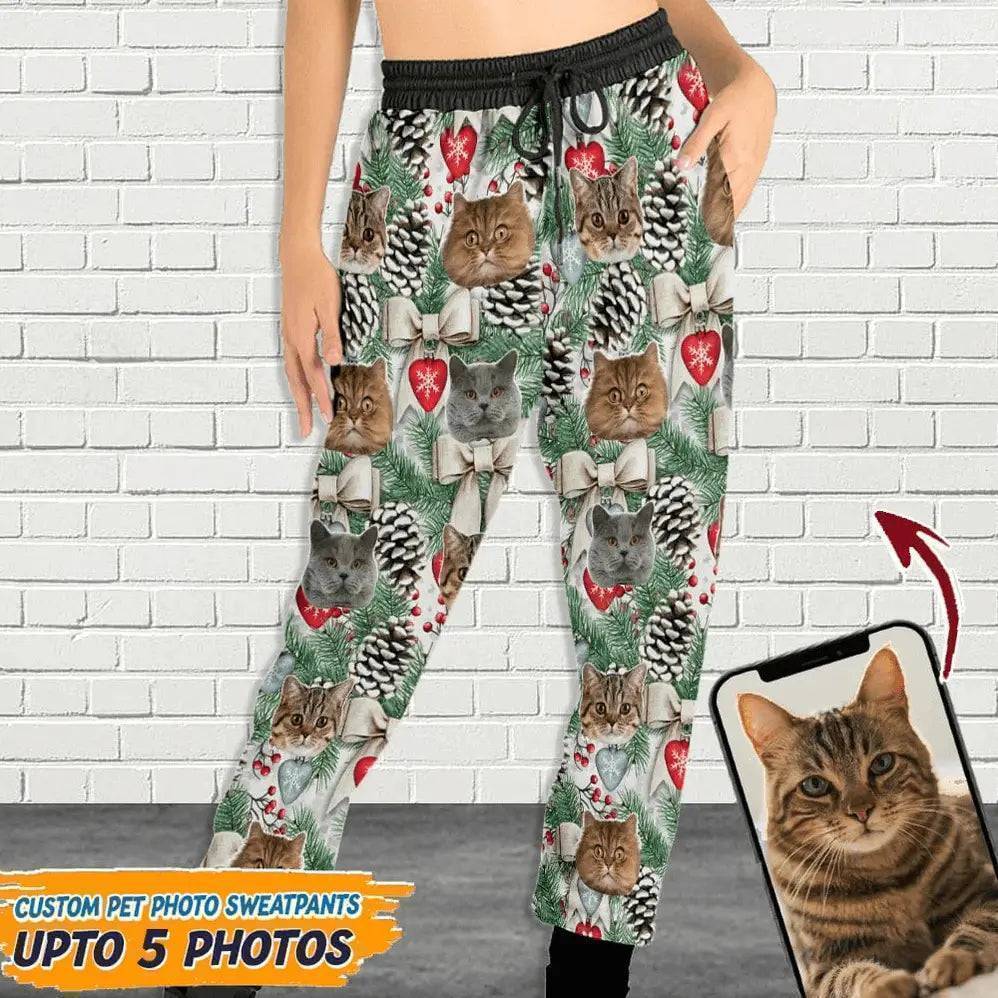 Custom Photo With Christmas Pattern Dog Men and Women's Sweatpants - Any Dog Lover Will Be Moved By This Gift