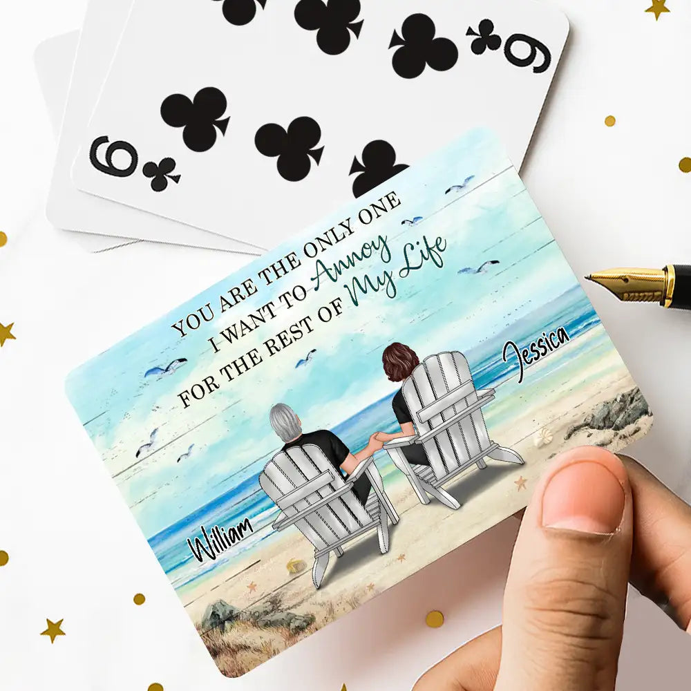 “You & Me Beach Playing Card – ‘You’re the Only One I Want to Annoy’ Romantic Gift for Couples”
