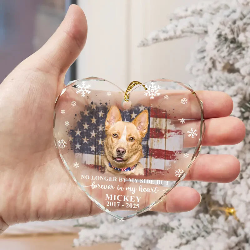 Personalized Crystal Heart Ornament Pet Memorial Gift