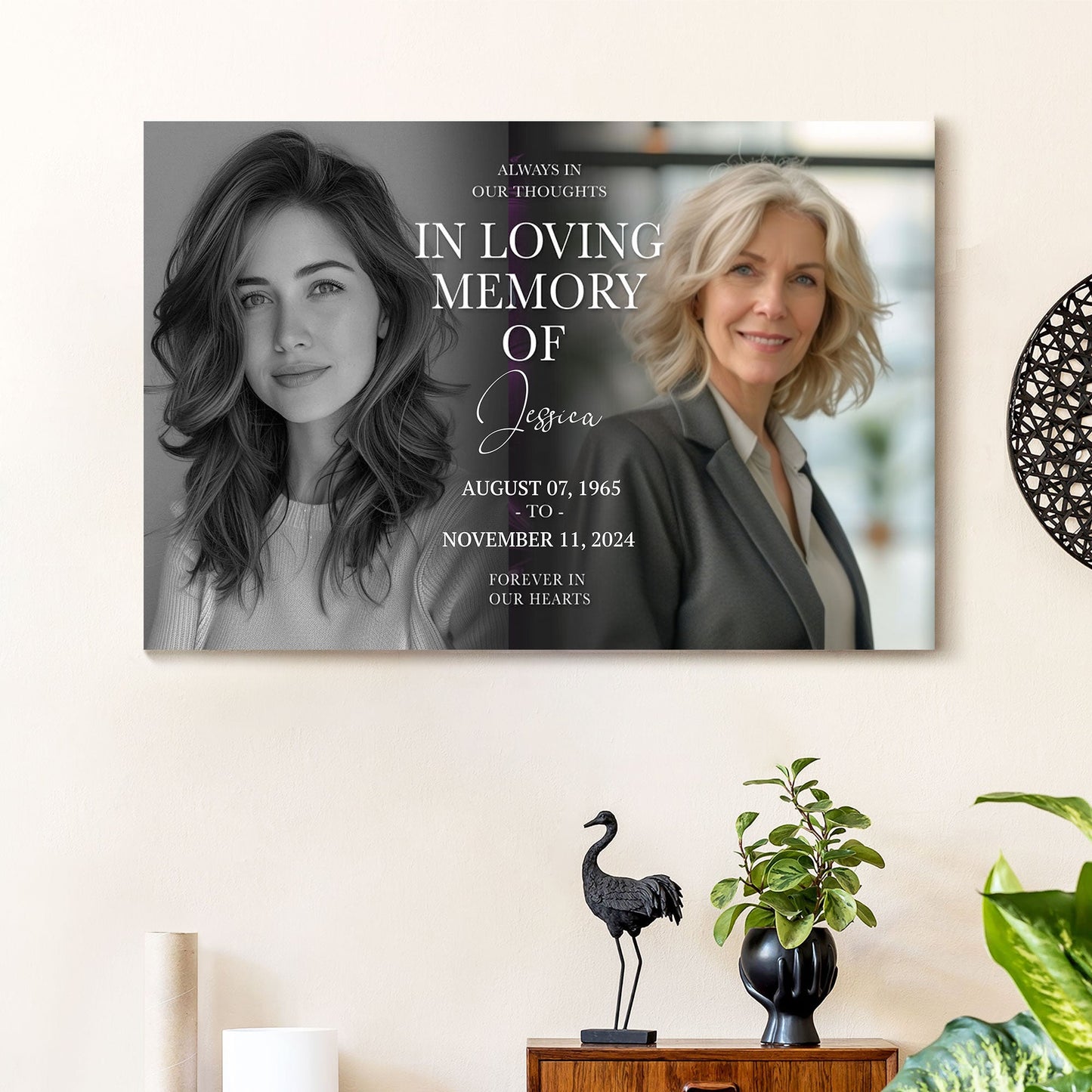Forever In Our Hearts Canvas - Celebrate the Life of Your Loved Ones with Personalized Memorial Poster or Canvas