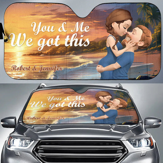 Personalized “You & Me, We Got This” Car Sun Shade for Couples