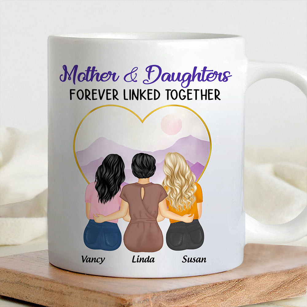 Personalized Mug for Mother and Daughters – Heartwarming Family Gift with Custom Names, Great for Mother's Day or Family Gatherings