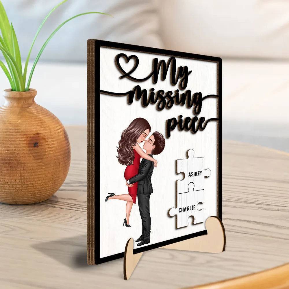 "My Missing Piece Personalized Wooden Acrylic & LED Plaque – Perfect for Any Gift Occasion"
