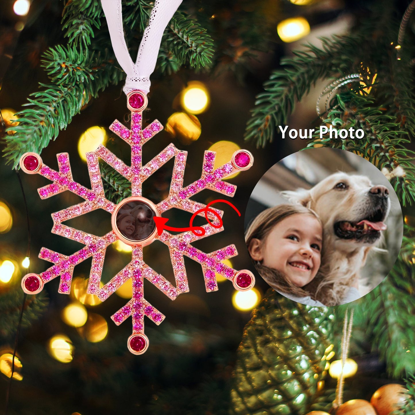 Personalized Photo Ornament - Capture Your Love in Sparkling Elegance