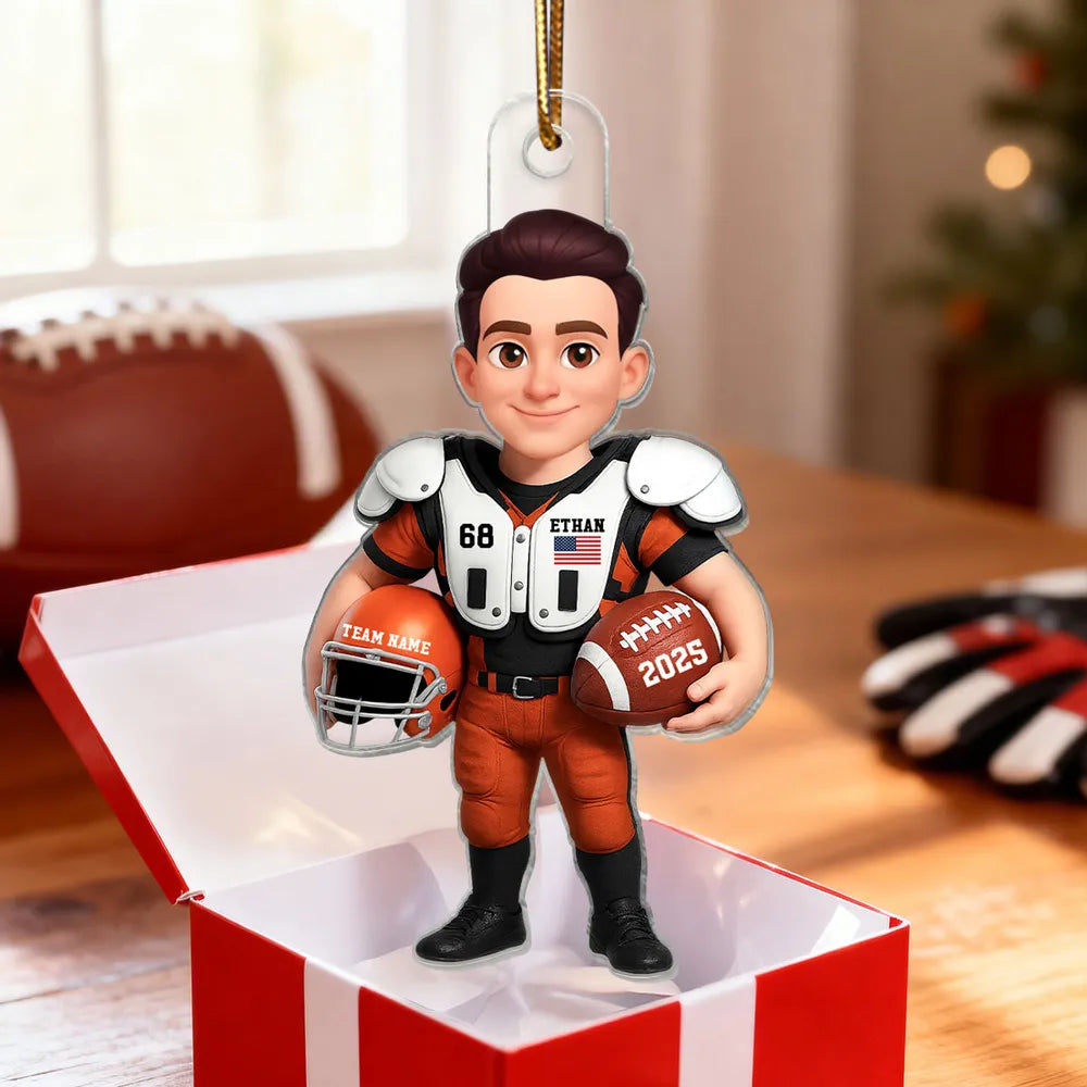 Football Player Acrylic Ornament – Sporty Boy Design, vivid print with premium texture, a perfect gift for athletes and fans