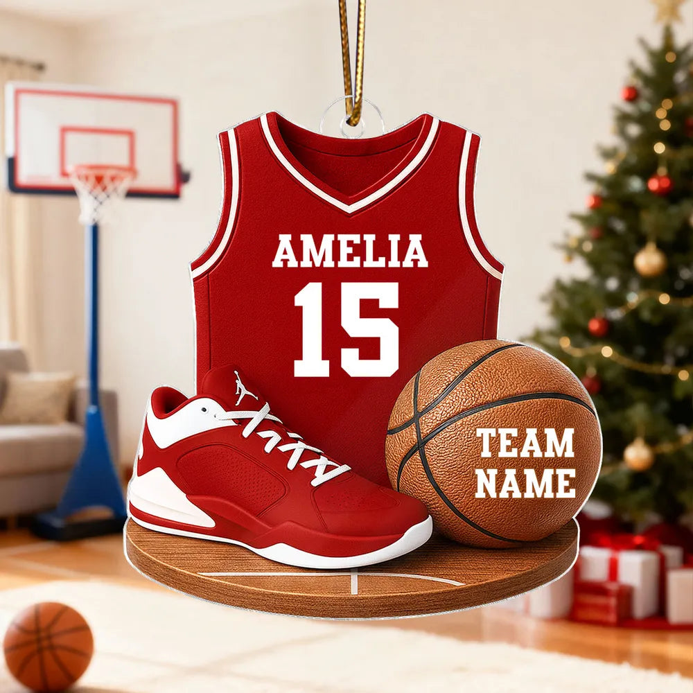 Basketball Jersey Acrylic Ornament – Custom Design, Perfect Gift for Sports Lovers