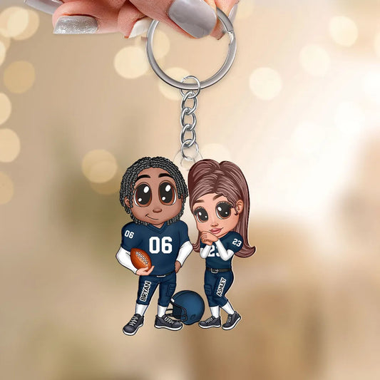 You’re My End-Zone Football Couple Acrylic Keychain – Y2K Style Personalized Gift