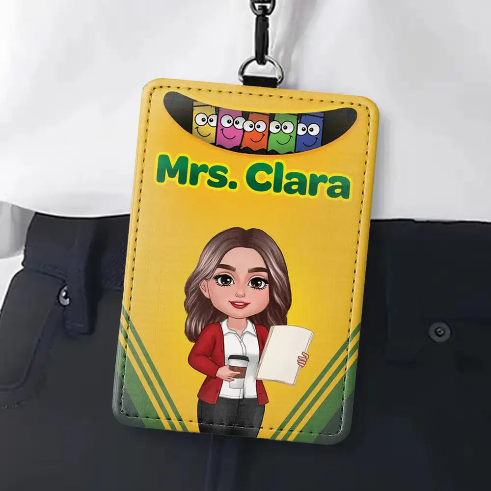Personalized Teacher Leather ID Badge Holder, Durable and Meaningful Appreciation Gift