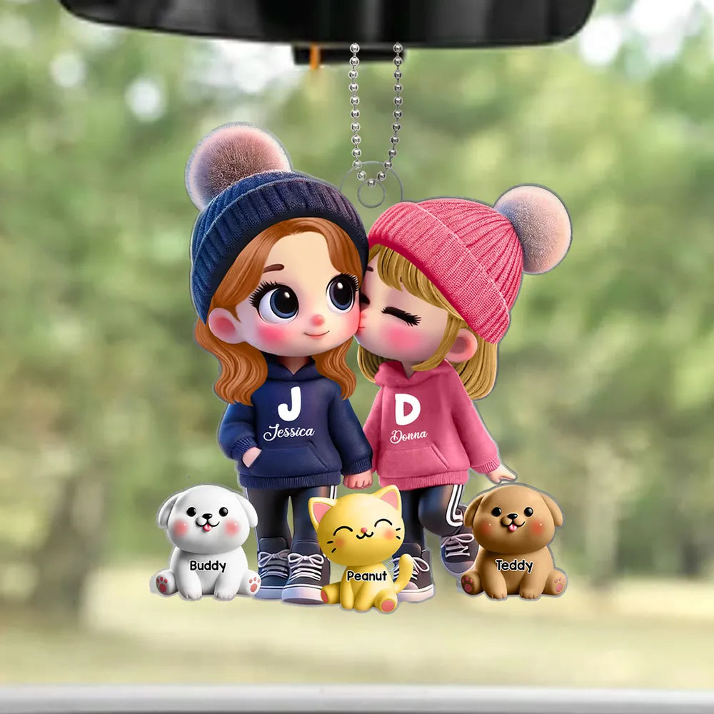 Customizable Couple's Acrylic Keychain – Personalized Names Gift