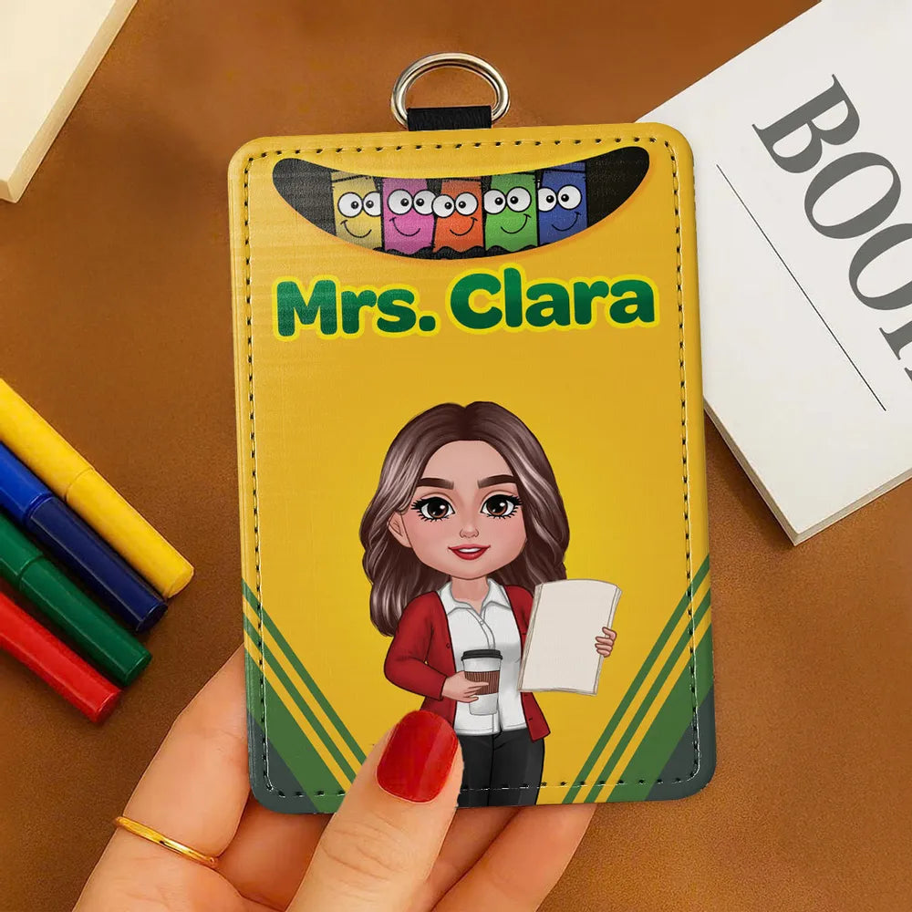 Personalized Teacher Leather ID Badge Holder, Durable and Meaningful Appreciation Gift