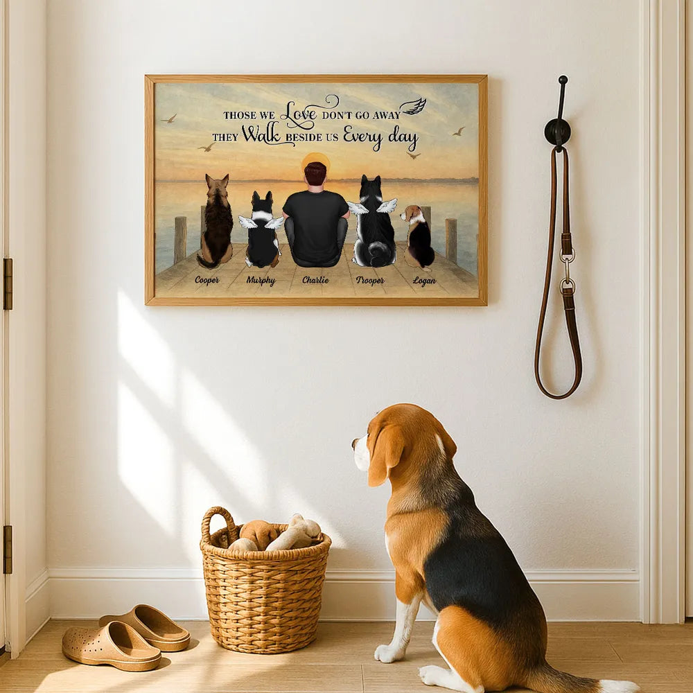 Retro Vintage Mountain Landscape Pet Dog Cat Memorial Personalized Poster