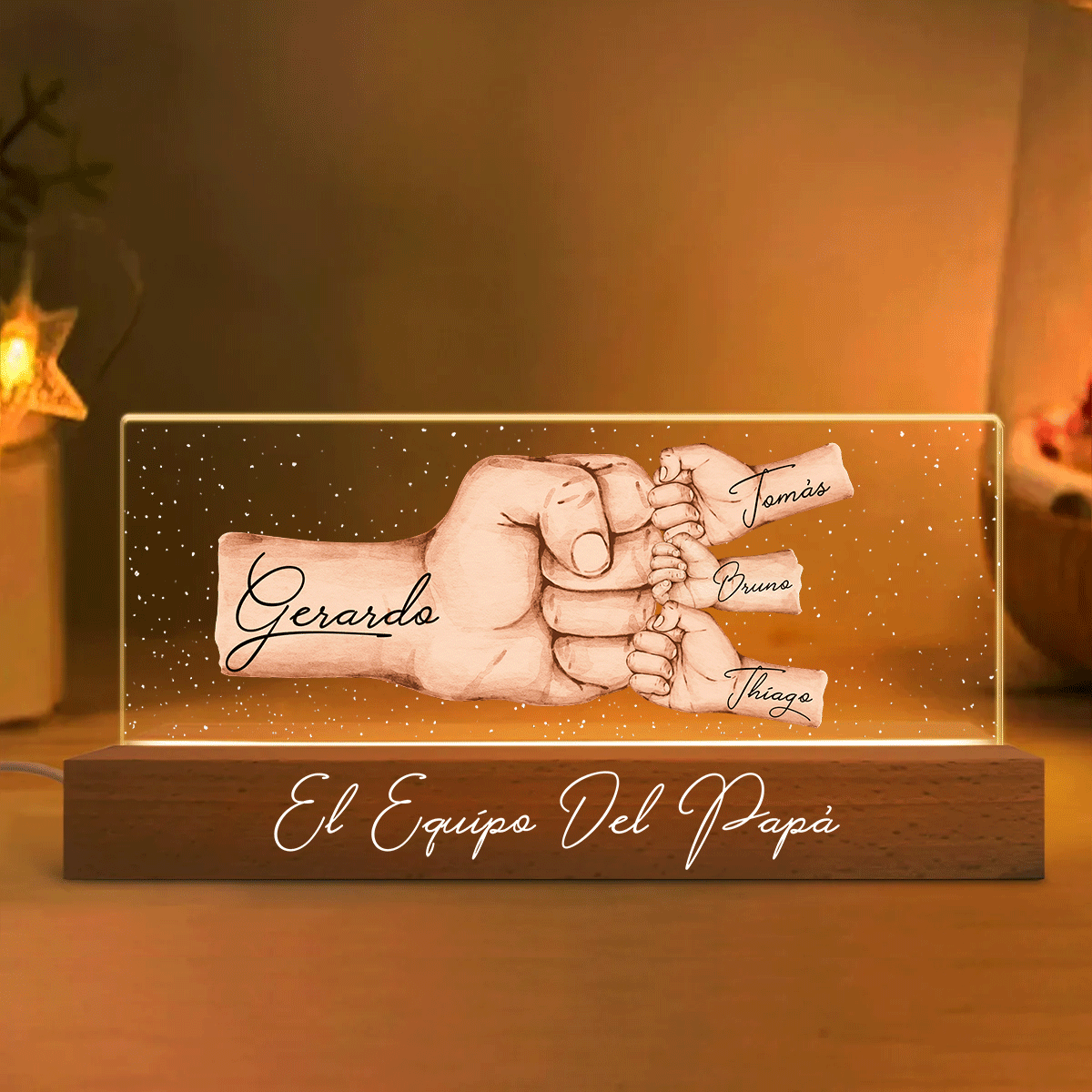 El Equipo Del Papá ¡Feliz Día del Padre! - Personalized Father Custom LED Night Light