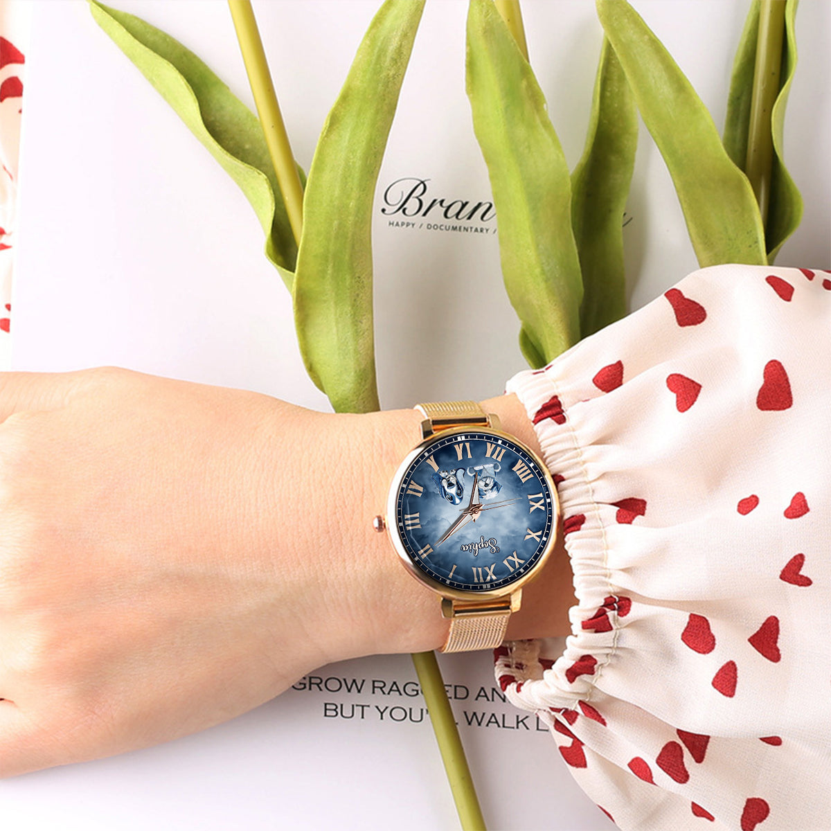 Gift for Dog Mom - Personalized Dog Women Hand Watch