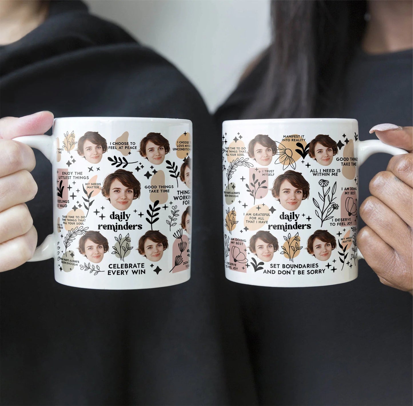 Personalized Ceramic Mug with Multi-Face Design – Couple’s Gift