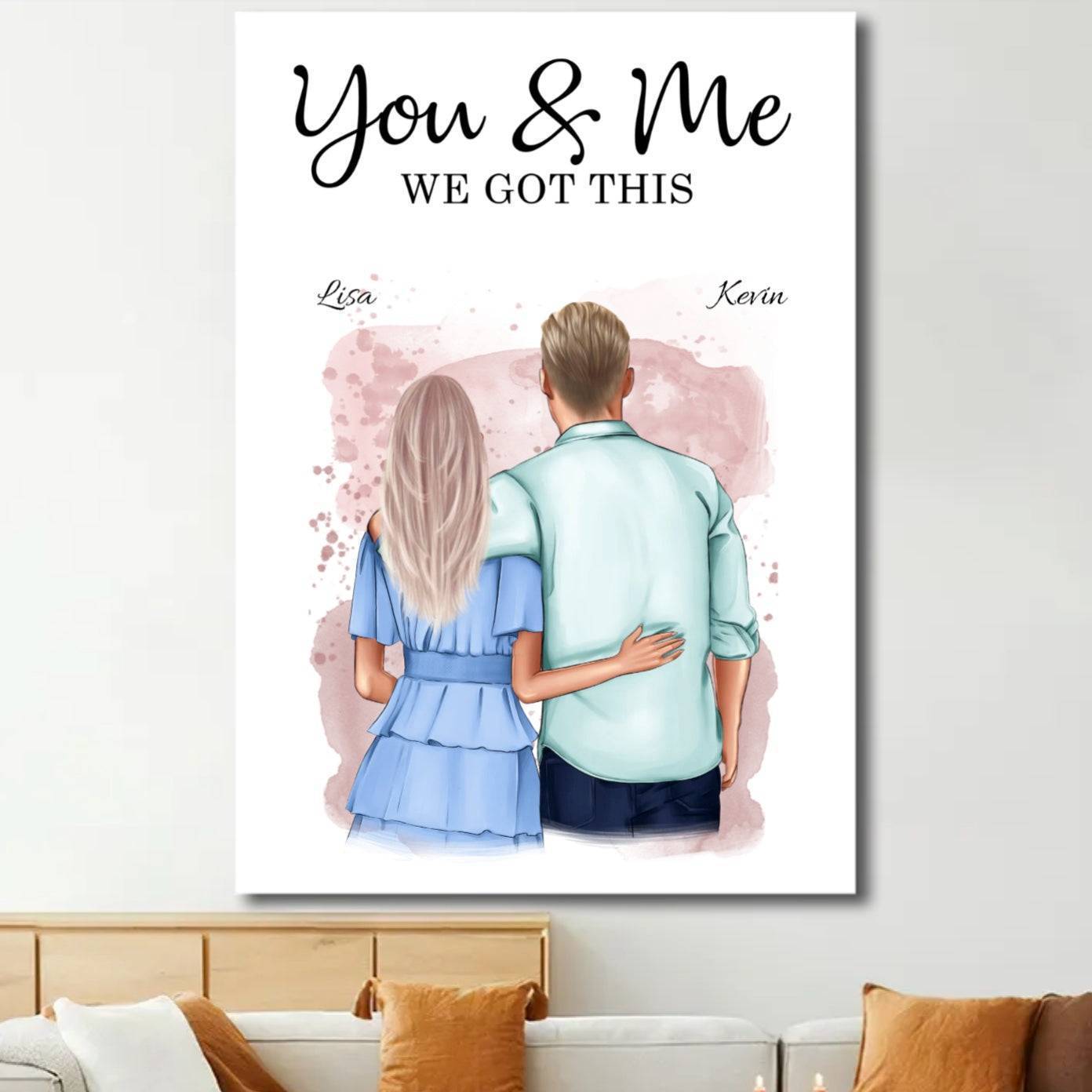 United in Love - 'You & Me, We Got This' Personalized Poster or Canvas for Couples