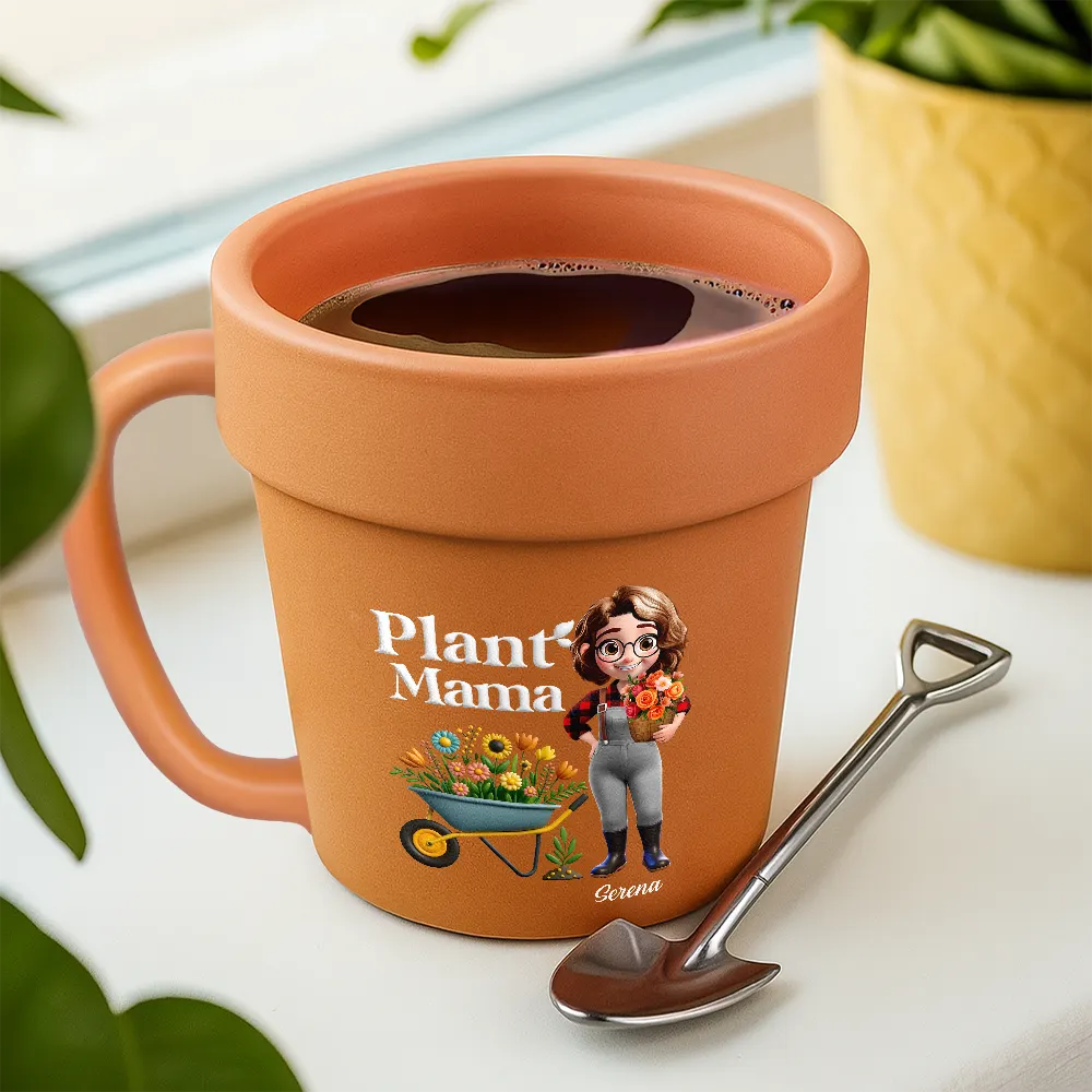Plant Lady Personalized Plant Pot Mug – Funny Gift for Gardening Lovers, Plant Enthusiasts, and Her