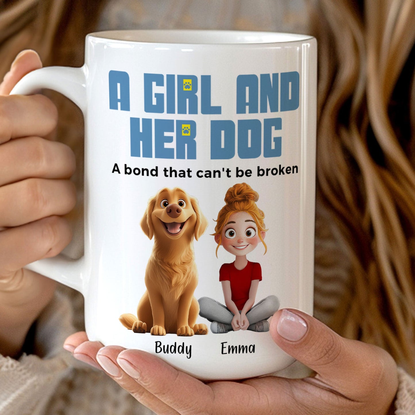 A Girl and Her Dogs" Personalized Mug, Special Gift for Pet Lovers, Perfect Dog Companion Bond Cup