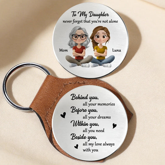 Pocket Hug Personalized Comfort Token, Never Forget That You're Not Alone Quote Gift For Daughter From Mom