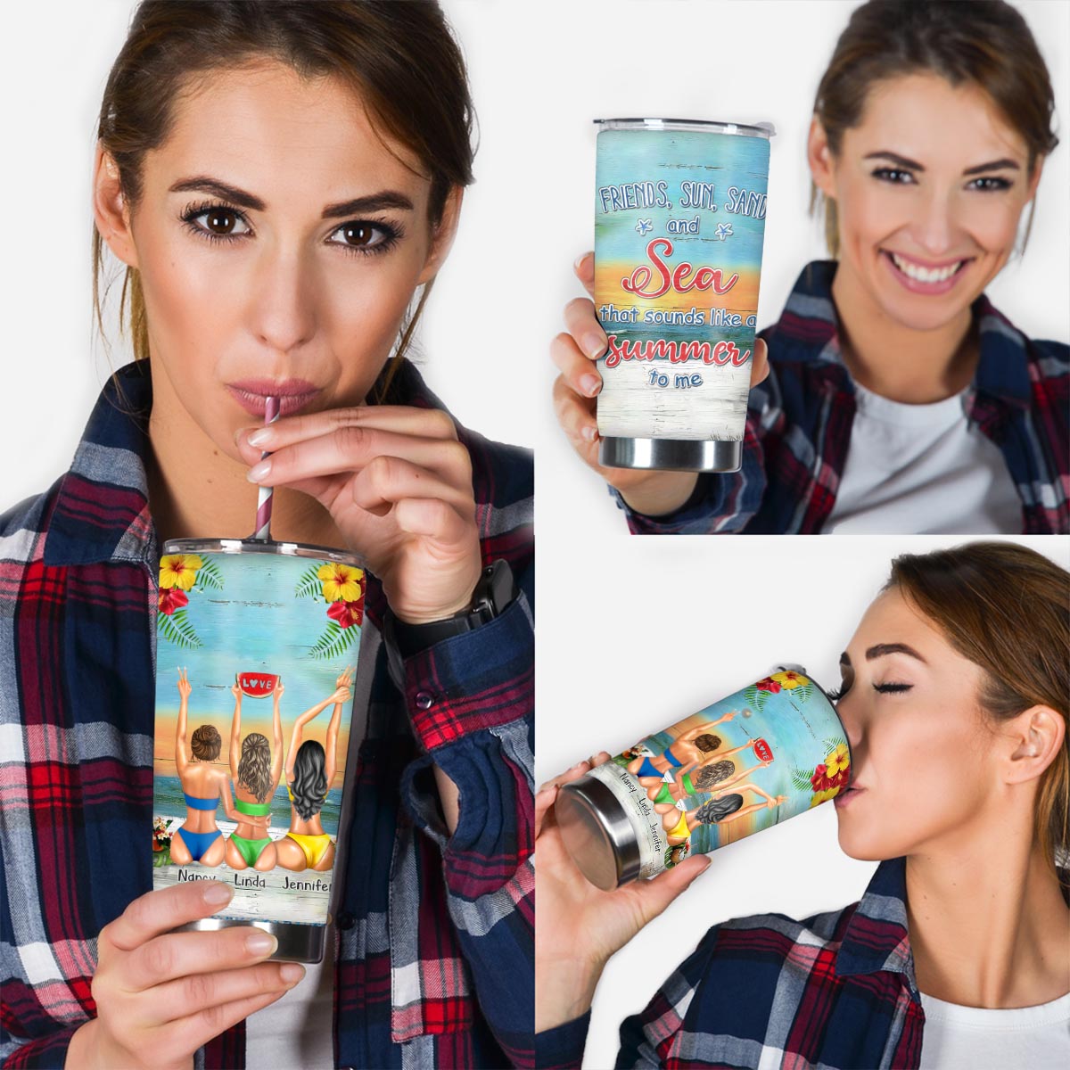 I Love You To The Beach And Back - Bestie gift for sister - Personalized Tumbler