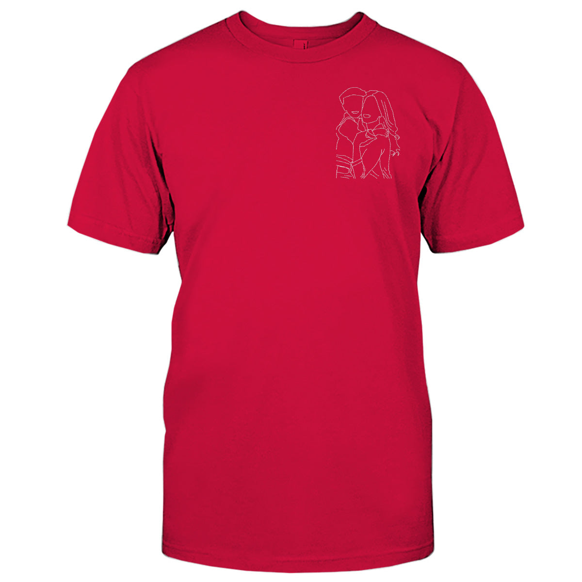 Custom Line Art - Personalized Step Mom Embroidered T-shirt