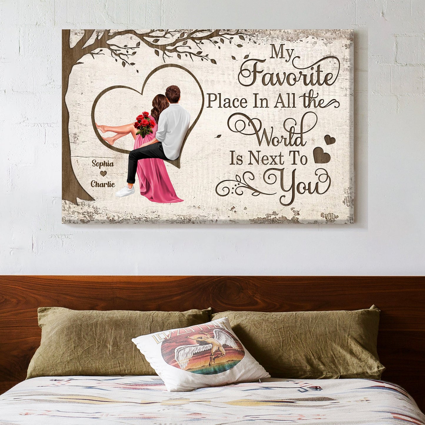 Personalized "My Favorite Place In All The World" Poster or Canvas – Perfect Valentine's Day Gift for Couples