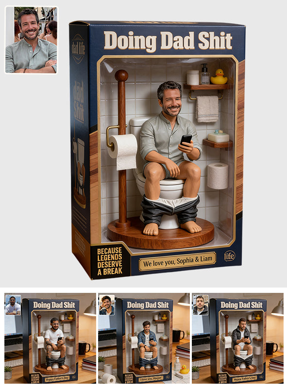 Customized "Doing Dad Shit" Action Figure – Funny Older Black Dad Life Toy Statue, Hilarious Gag Gift for Father’s Day Man Cave Decor