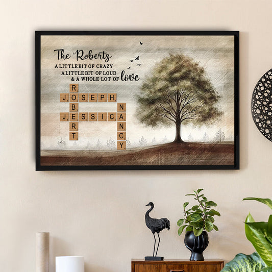 Personalized Family Poster - Custom Surname & Names Canvas Gift