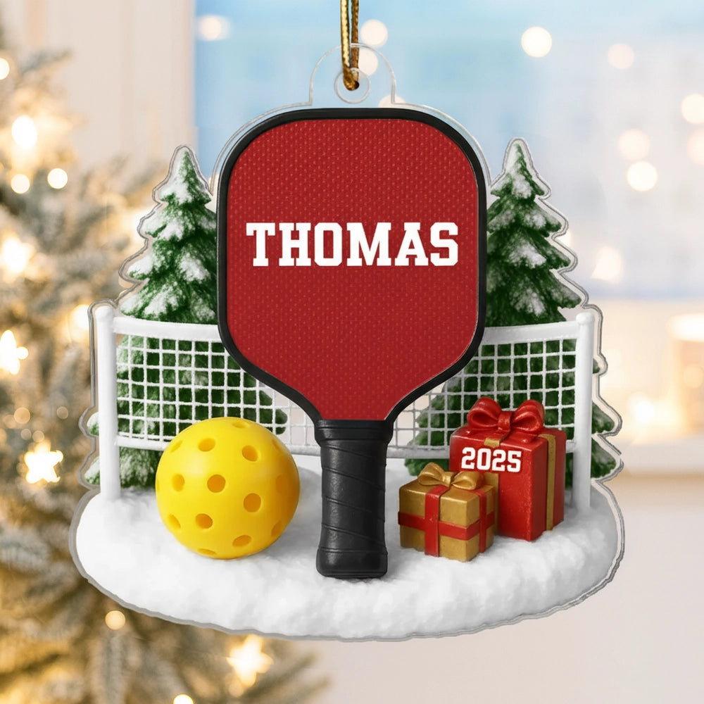 Acrylic Ornament with Pickleball Paddle Design | Clear Printing & Premium Texture, Perfect Gift for Sports Lovers