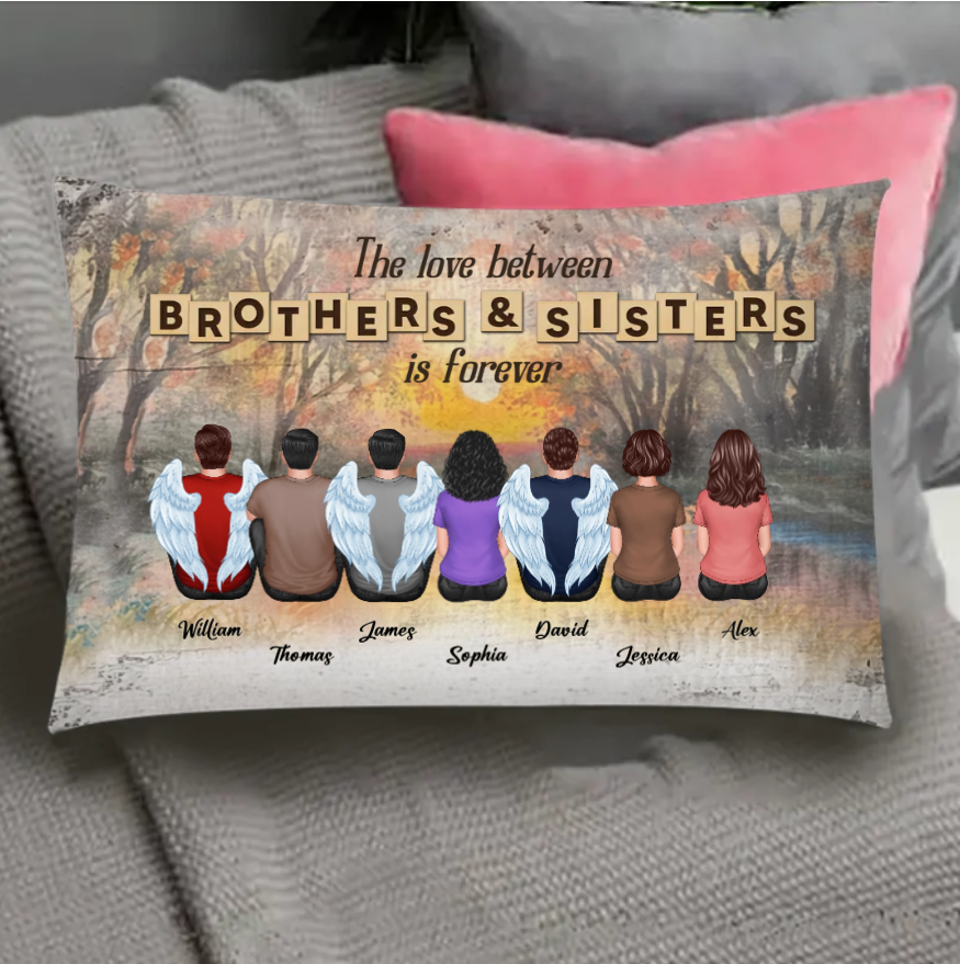 Personalized Brothers & Sisters Forever Keychian, Ornament, Poster or Canvas, Plaque, Wallet Card - Perfect Gift for Siblings, Memorial Keepsake