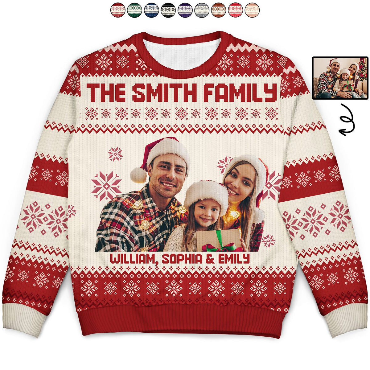 Personalized Christmas Printed Sweatshirt with Custom Family Photo – Cozy Holiday Keepsake & Unique Gift for Parents or Grandparents