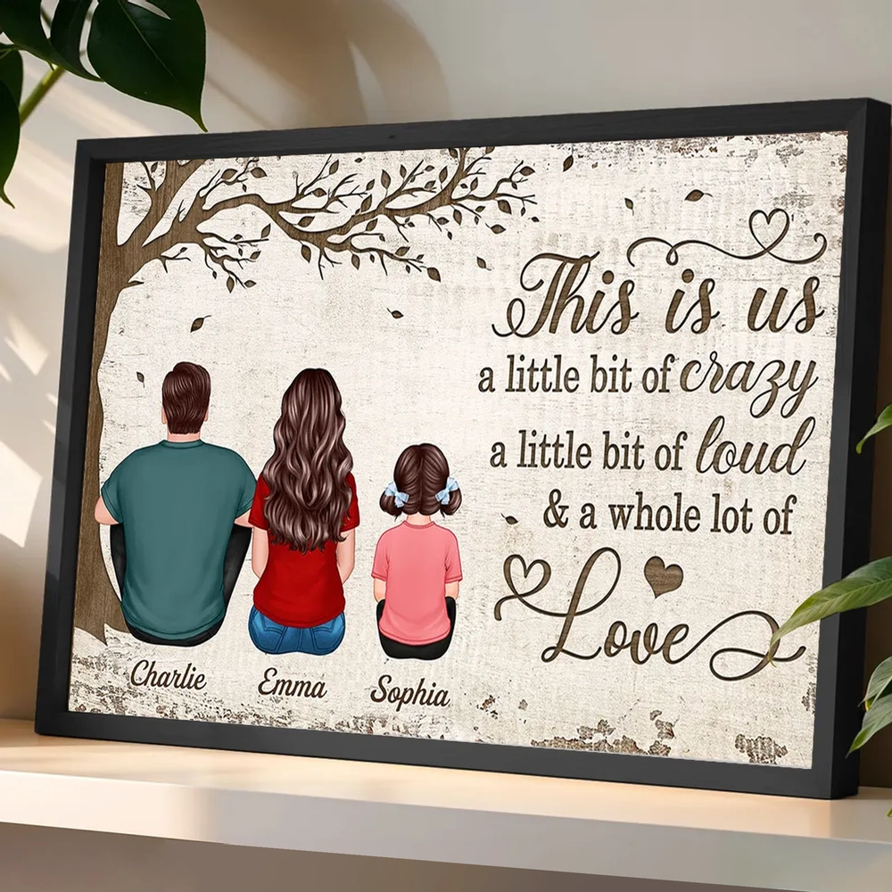 Personalized Family Poster Back View This Is Us Quote Wall Art Unique Gift for Mom or Parents