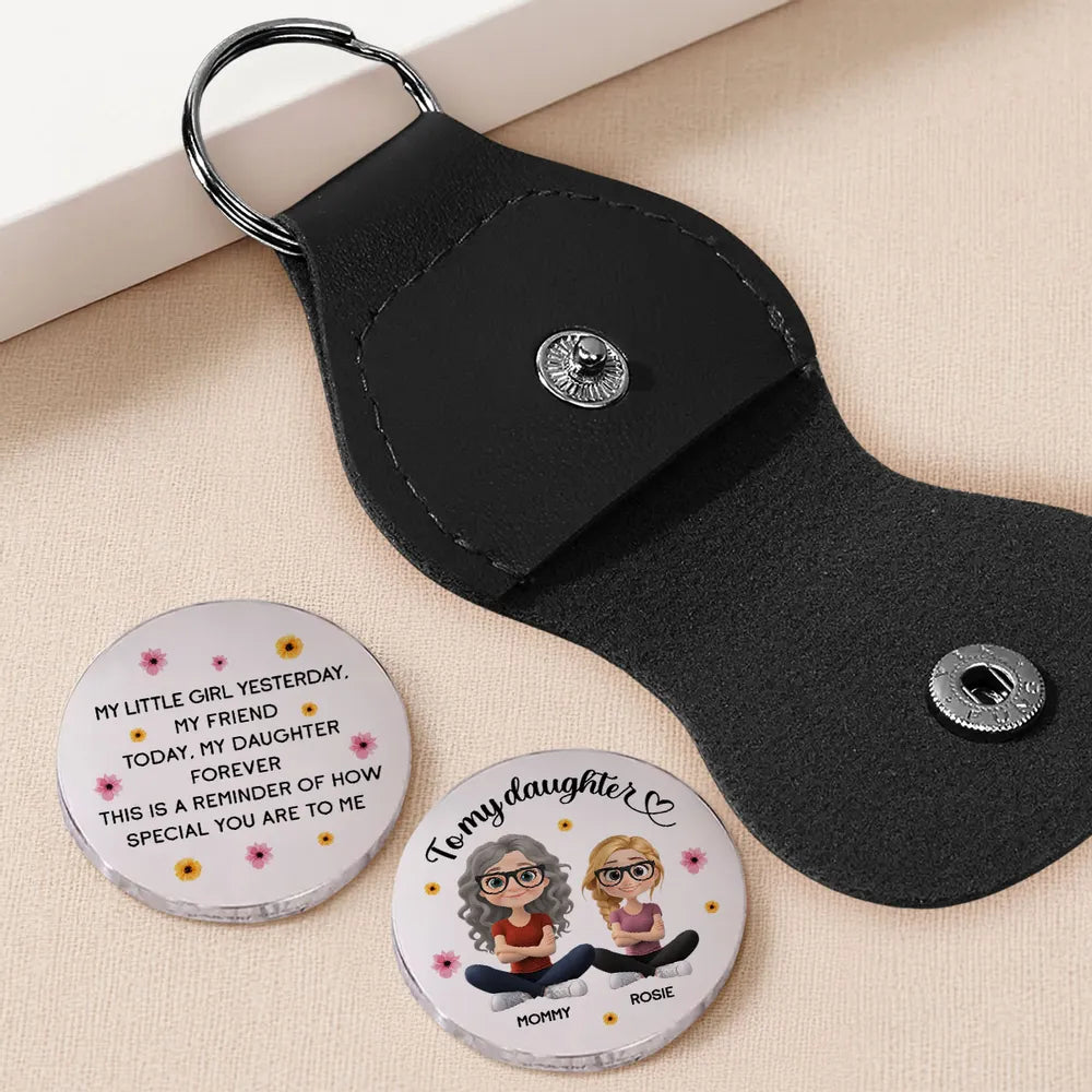 Personalized Pocket Hug for Daughter, Mom and Daughter Cartoon Keepsake, Sweet Message Gift for Everyday Comfort
