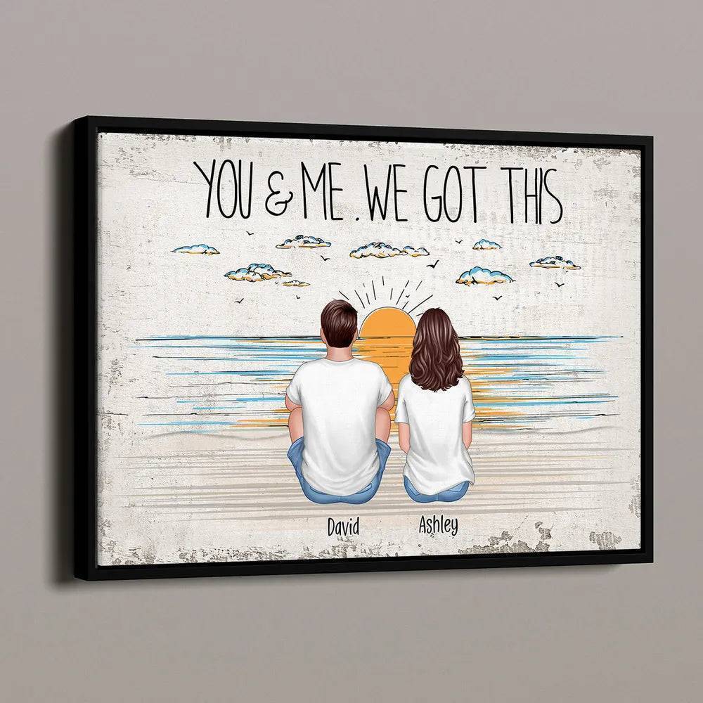 You Me And The Dogs Beach Outline Personalized Ornament or Poster or Canvas or Plaque or Pillow
