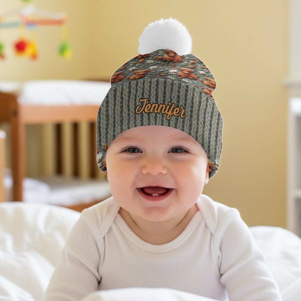 Highland Cow Farm - Personalized Highland Cow Beanie Hat
