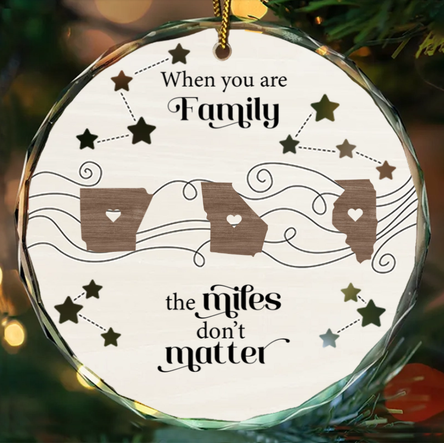 Long Distance Family Friends Siblings Sisters Besties Personalized 2-Layered Wooden Ornament or Plaque or Poster or Keychain Togetherness Christmas Gift