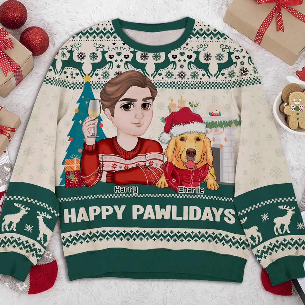 Custom Christmas Sweatshirt with Dog Owner Design Gift