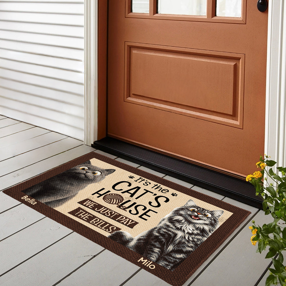 Custom Cat Lover Doormat - Personalized Home Decor Gift