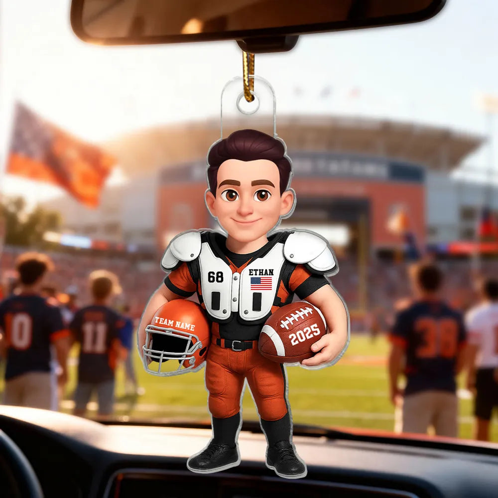 Football Player Acrylic Ornament – Sporty Boy Design, vivid print with premium texture, a perfect gift for athletes and fans