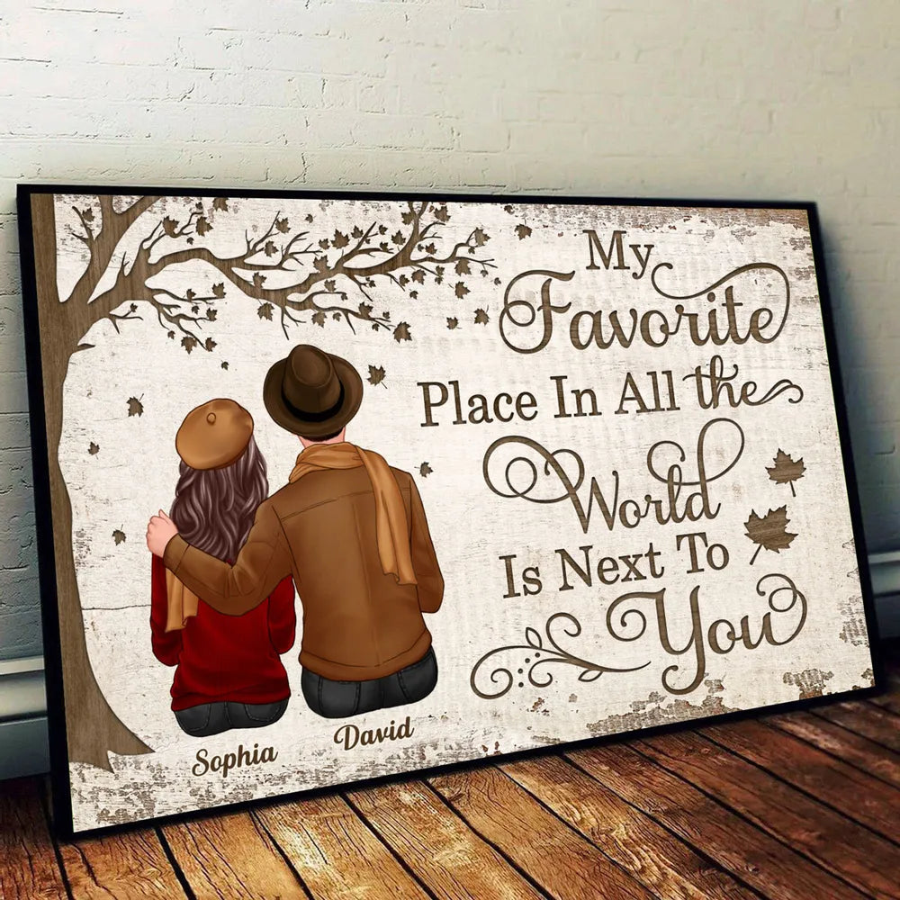 Personalized Couples Poster – Custom Name Romantic Canvas Print