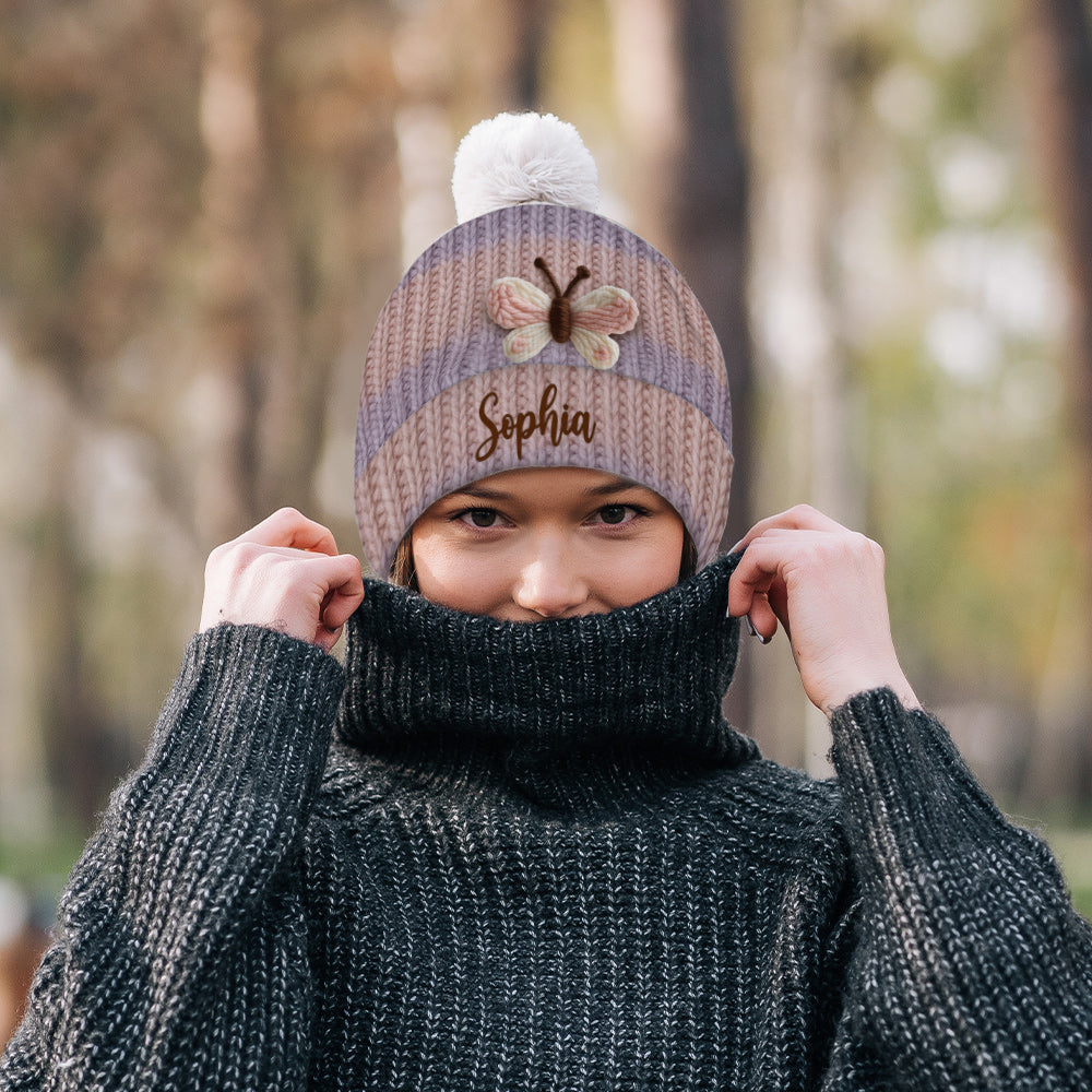 Beautiful Butterfly - Personalized Butterfly Beanie Hat