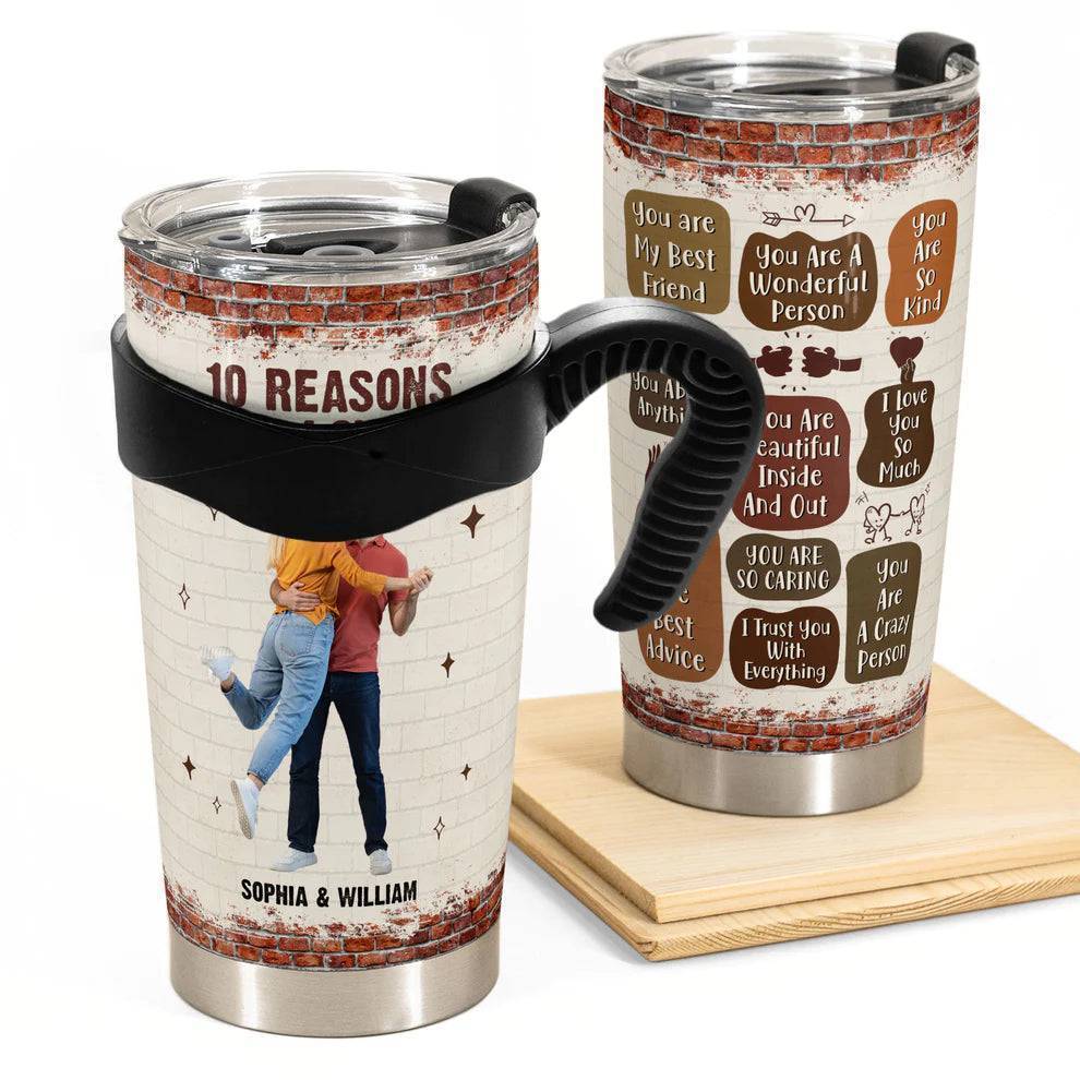 ‘10 Reasons of Love’ Customizable Photo Tumbler - Personalized with Your Special Memories