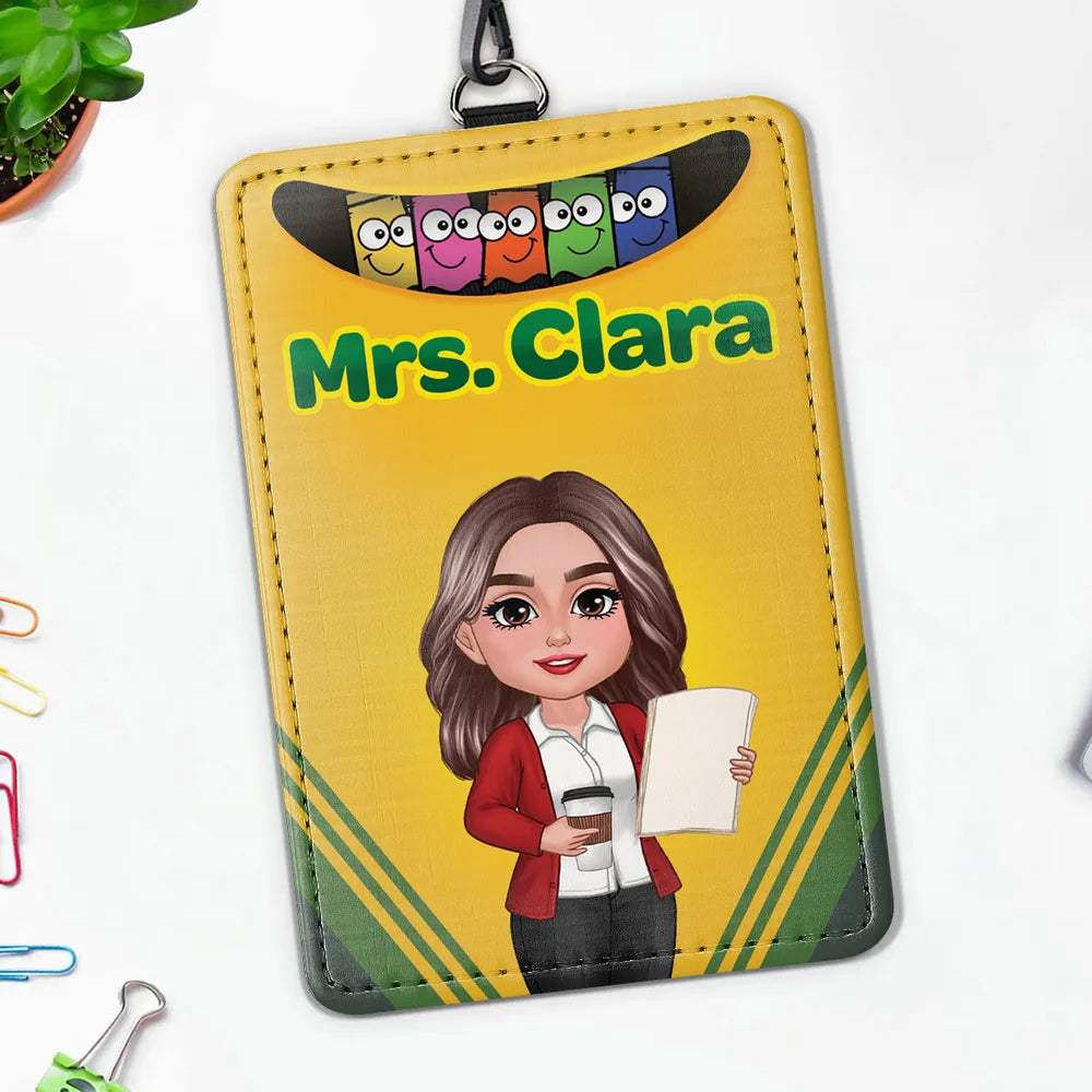Personalized Teacher Leather ID Badge Holder, Durable and Meaningful Appreciation Gift