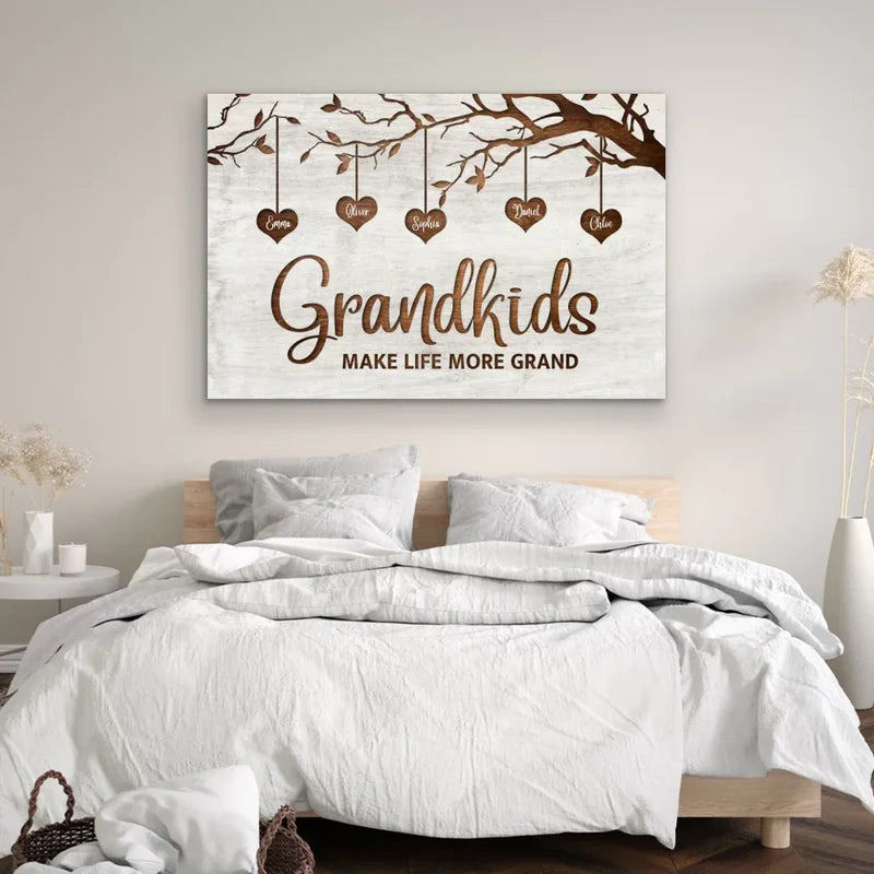 "The Foundation of Family and The Continuation of Love" - Personalized Grandkids Poster for Grandparents