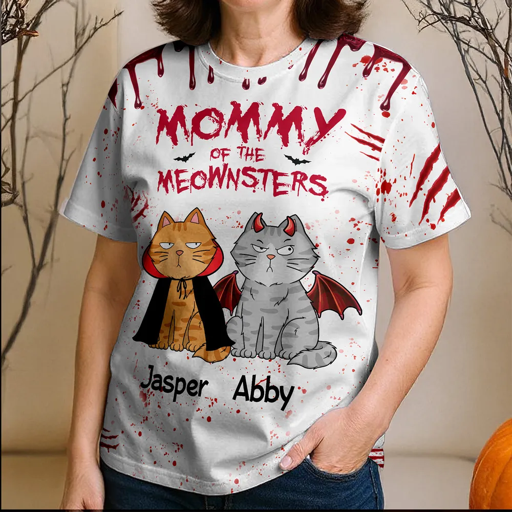Halloween Cat Classic Tee with Playful Print, Casual Wear, Perfect Gift for Cat Lovers