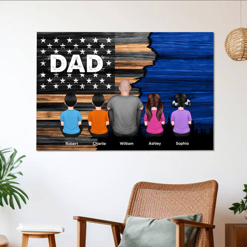 To Dad with Love – Custom Poster with Kids’ Names – Thoughtful Father’s Day Gift from the Family