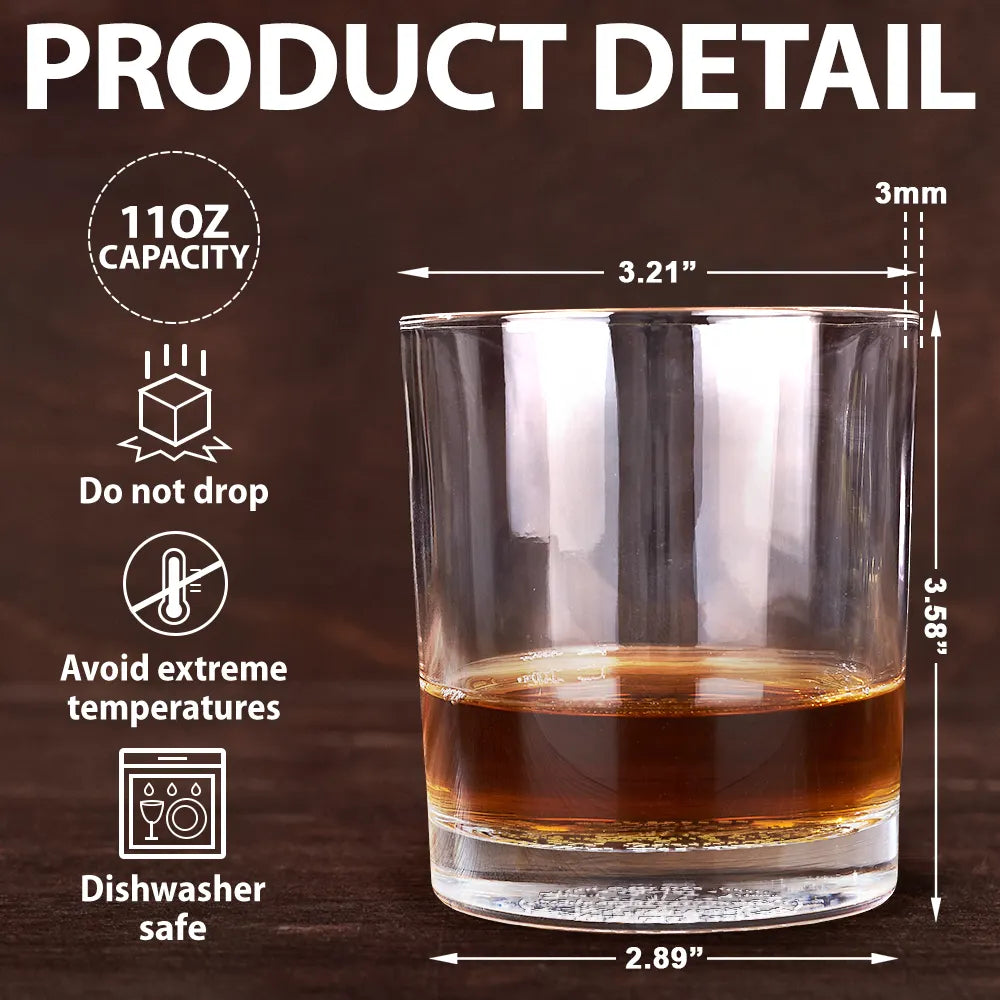 Daddy And Children Always Heart To Heart - Custom Whiskey Glass for Dad – Personalized Father’s Day or Birthday Gift