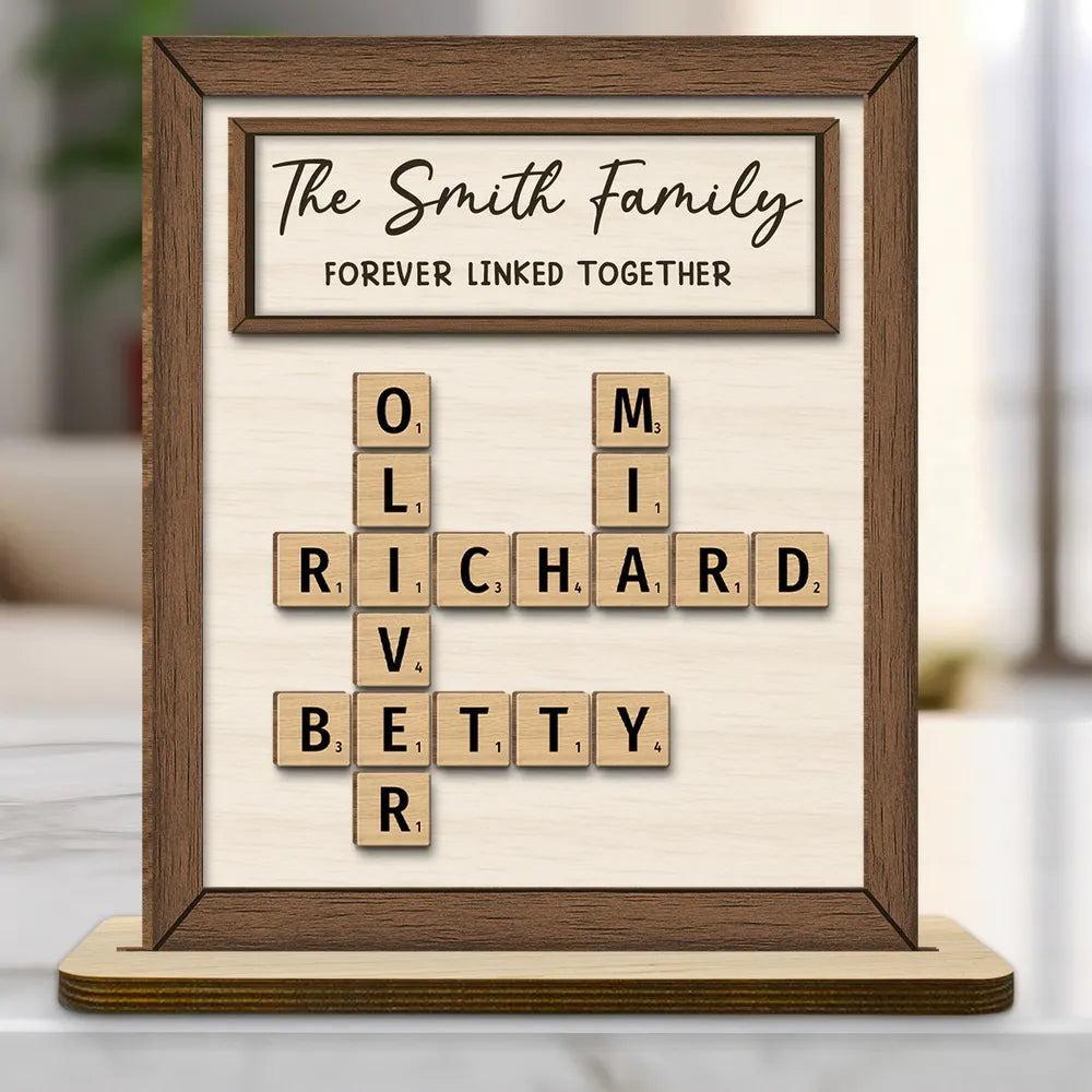 Personalized 2-Layer Wooden Plaque – Family Name Puzzle Sign, Gift-Ready Keepsake for Home Décor