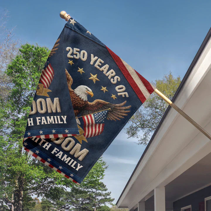 Personalized Garden Flag USA 250th Anniversary Eagle Design for Outdoor Display, Unique Patriotic Gift for Family
